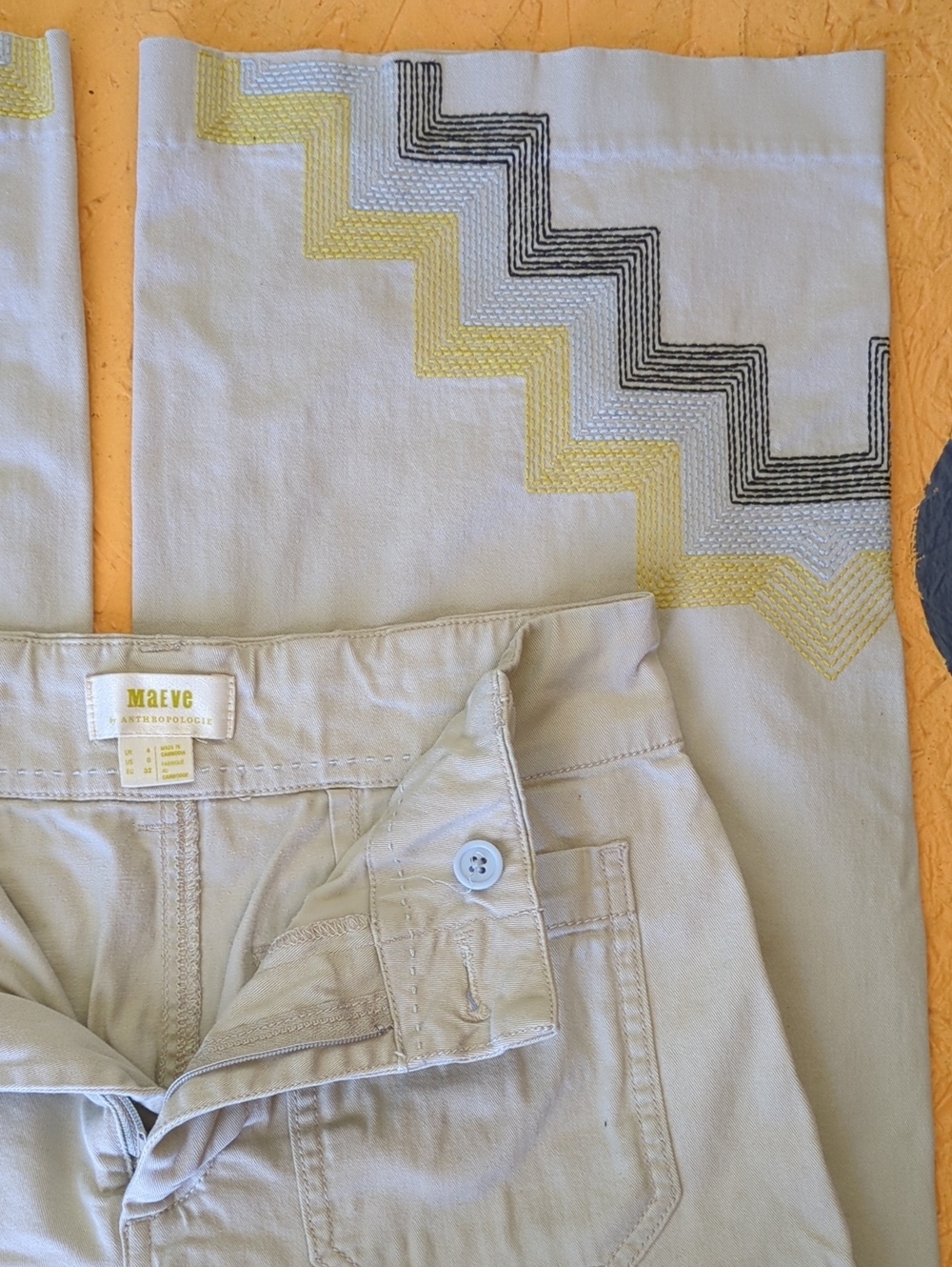 Maeve By Anthropologie Khaki Wide Leg Pants